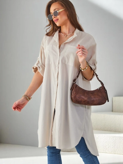 Royalfashion Cotton long women’s oversized shirt