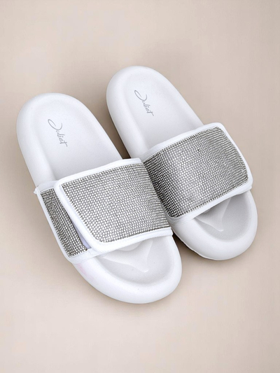 Royalfashion Women's Flat Sole Flip Flops Sparkle Step