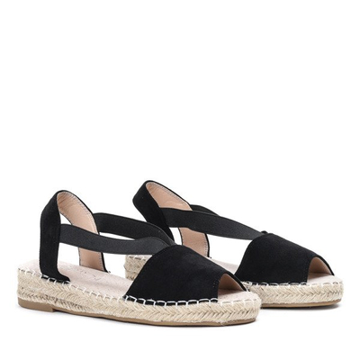Black sandals a'la espadrilles on the Motilla platform - Footwear