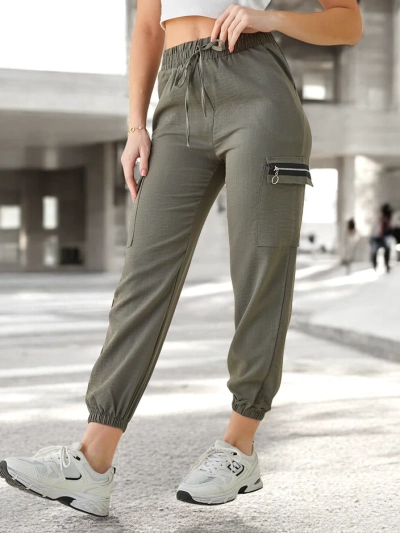 Royalfashion Women's cargo pants with elastic at the end of the legs