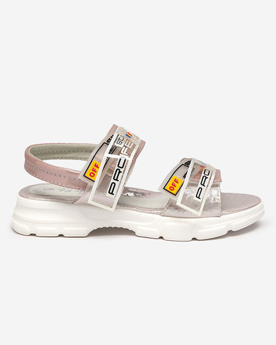 Pink children's sandals fastened with Velcro Keris - Footwear