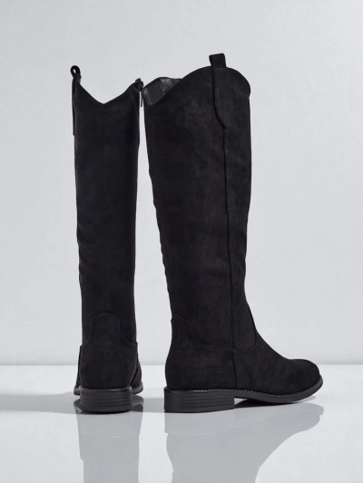 Lavish ladies' eco-suede boots on a heel Zamerre