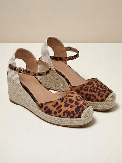 Aurelia Leopard Koturny Royalfashion damskie skóra ekologiczna camel