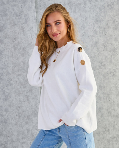 Royalfashion Thin women's sweater with shoulder decorations