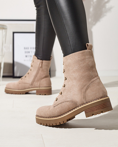 OUTLET Коричнево-бежевые женские сапоги Priviea - Обувь