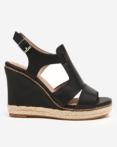 Melnas sieviešu sandales ar augstu ķīli Clack - Shoes