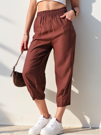 Royalfashion Прямые женские брюки из ткани 7/8