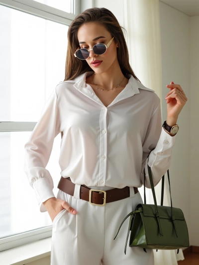 Royalfashion Women's shirt similar to satin
