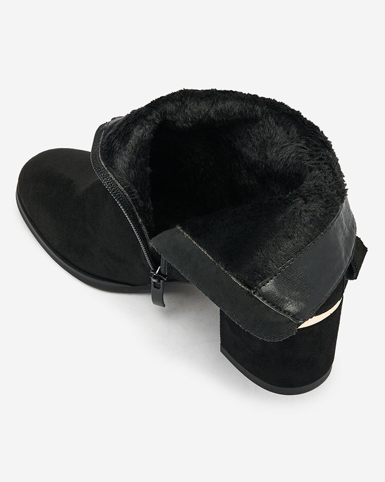 Royalfashion Women's low stiletto boots in black Dogdas