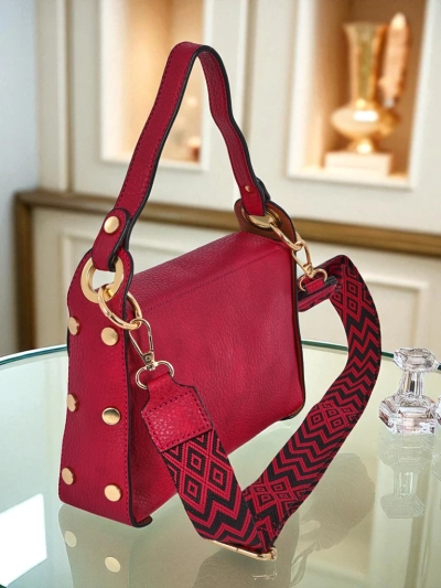 Women's fuchsia Minerva bag, eco-leather, shoulder and crossbody