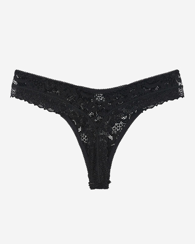 Women's black lace thong panties - Underwear