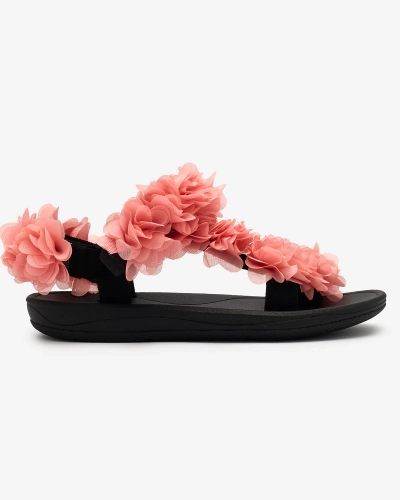 Royalfashion Коралловые женские сандалии с цветами Alferroy