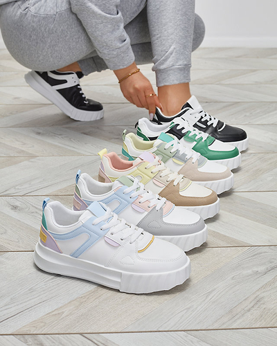 Eko ādas sieviešu melni sporta apavi ar baltiem ielaidumiem Netiris - Apavi