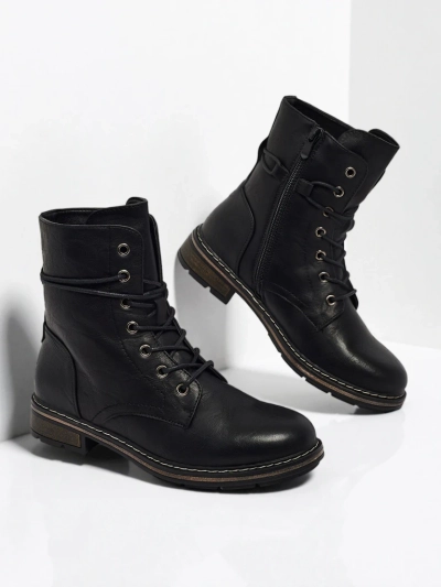 Eco-leather laced women's ankle boots Ravonna