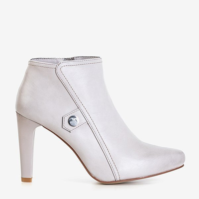 OUTLET Light gray women's boots on a high heel Lotega - Footwear