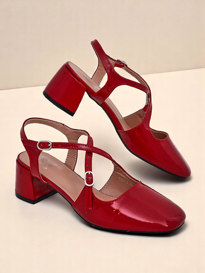 Royal Fashion Women's Lolita Low-Heeled Pumps with Decorative Straps