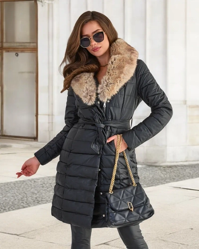 Women's Black Winter Jacket - Clothing