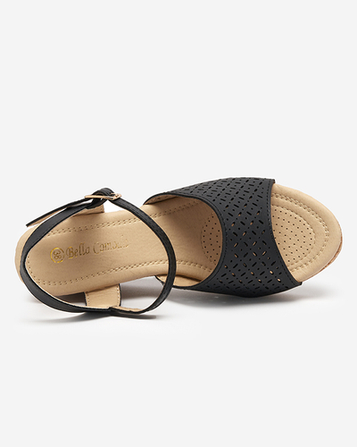 OUTLET Black women's Fugat wedge sandals - Footwear