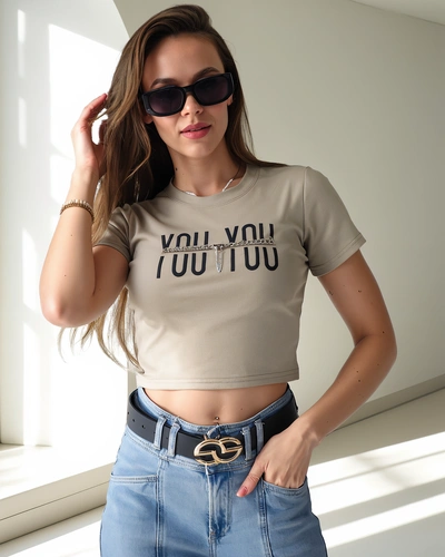 Royalfashion Women's Cotton Crop Top with the inscription