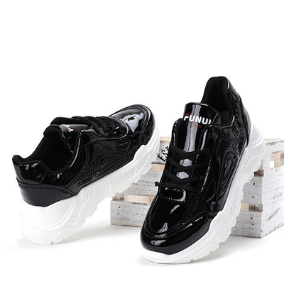 Black lacquered Holly sports shoes - Footwear 1