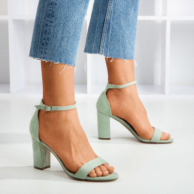 Women's green sandals on a Sweet Honey post - Footwear