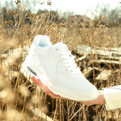White, sport shoes from leatherette Shenia - Footwear 1
