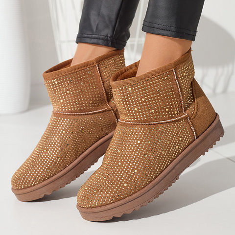 Women's snow boots with camel cubic zirconias Rudis - Footwear