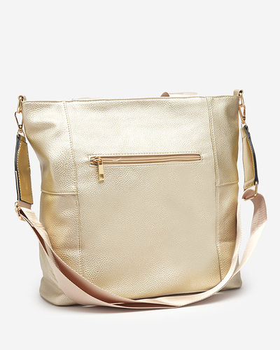 Women's gold eco-leather handbag - Accessories