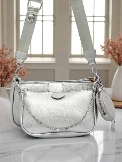 Aurelia Multi Silver – Женская сумка 3в1 из экокожи с круглым кошельком