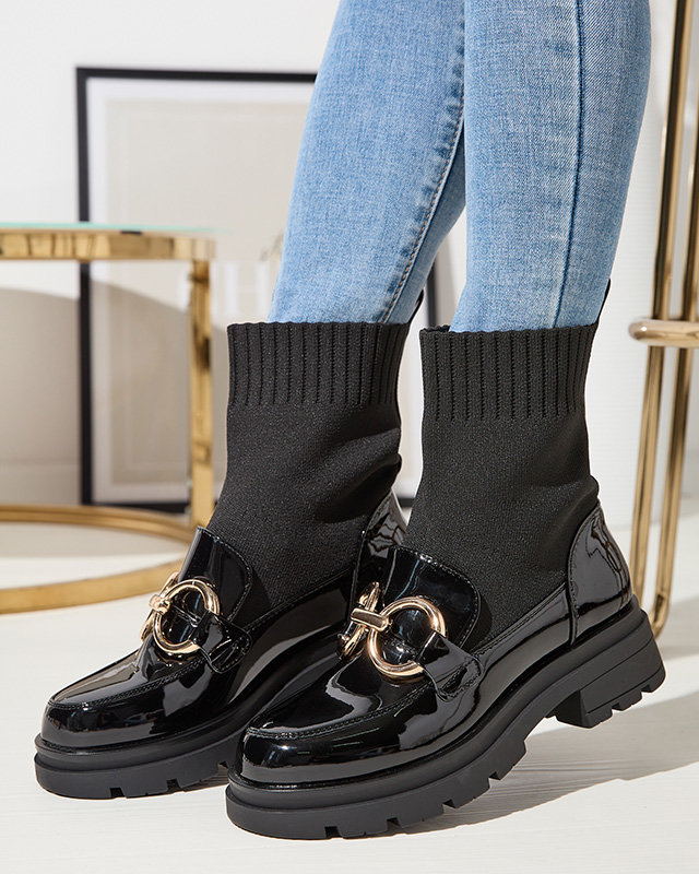 Black women's boots with sock Accioi- Footwear