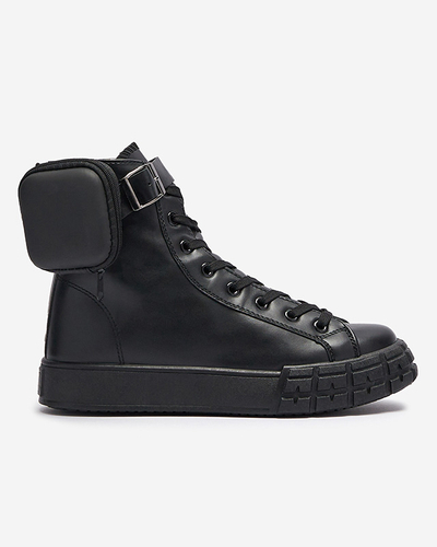 Black women's sport shoes with pouch Efiffe- Footwear