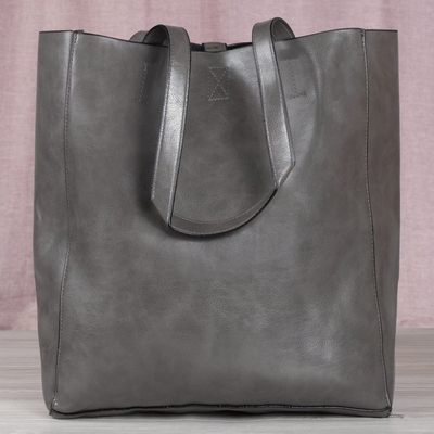 Gray large shoulder bag for women - Handbags