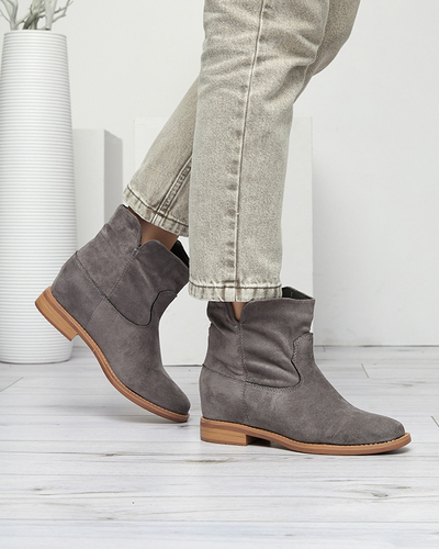 Gray cowboy boots on a covered wedge Terband - Footwear