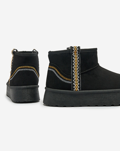 Royalfashion Sieviešu īsie zābaki a'la sniega zābaki ar ornamentu Erititta