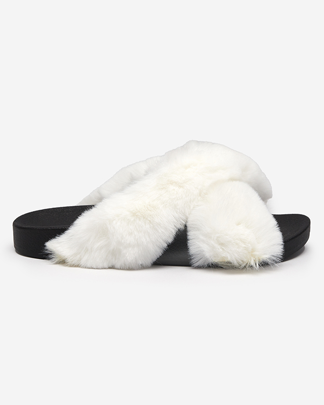 Slippers with fur in white Mashte - Footwear