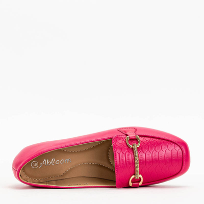 Ladies' fuchsia moccasins with Riltia decoration - Footwear