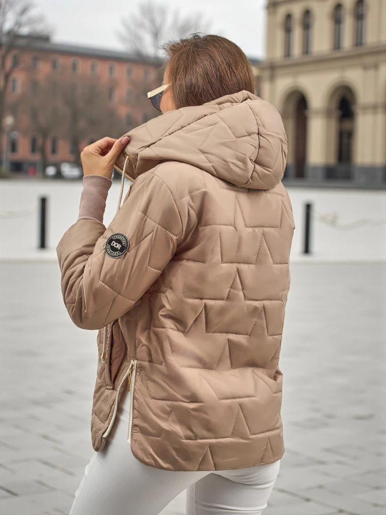 Women's Quilted Jacket with Hood and Cuffs on Sleeves Silent Ridge