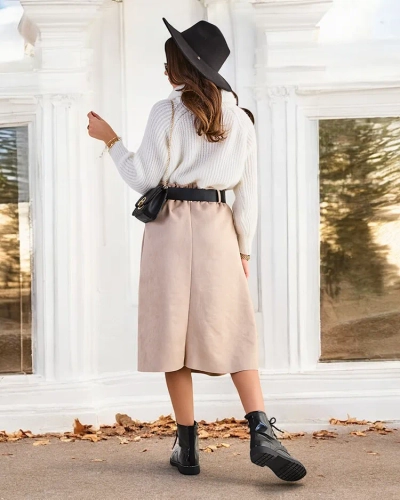 Royalfashion Women's midi skirt a' la suede