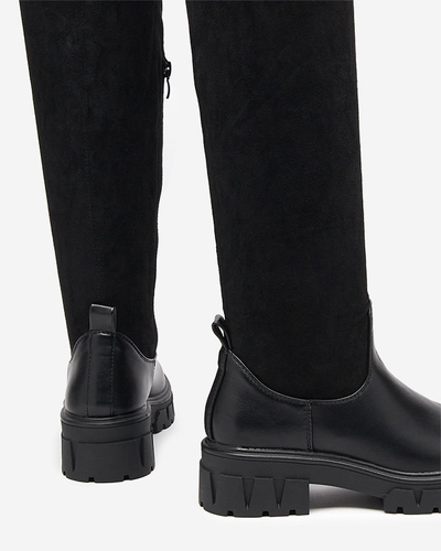 OUTLET Sieviešu zābaki virs ceļa melnā krāsā Liki - Apavi