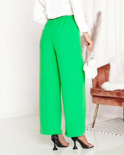 Women's wide green palazzo pants with chain - Clothing