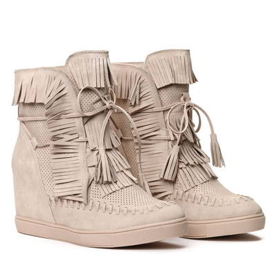 Beige sneakers on an indoor wedge Emerson - Footwear 1