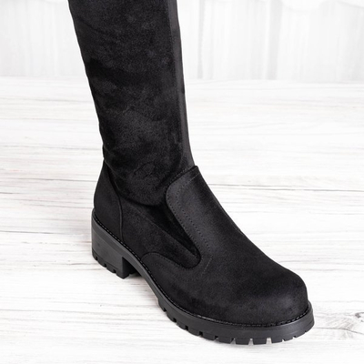 Black Tyffaea thigh high boots over knee boots - Footwear 1