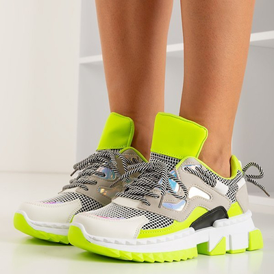 Neon green women's sports shoes Crazy - Footwear