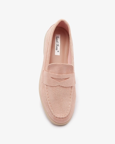 Women's eco-suede moccasins in pink Daffer- Footwear