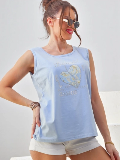 Royalfashion kokvilnas sieviešu topiņš ar sirdi