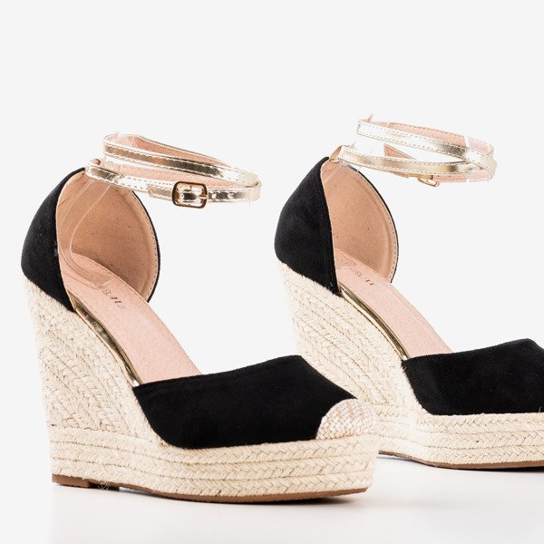 Black espadrilles on a high wedge Sablaca - Shoes 1