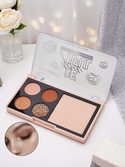 Палитра из 4 теней для век с блестками и хайлайтером Ruby Glamour