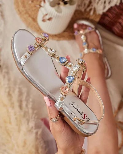 Royalfashion Sieviešu sandales Selina ar cirkoniem