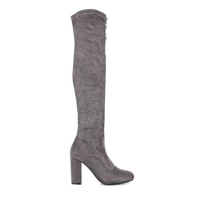 Gray boots with a zipper on the front Layla - Footwear