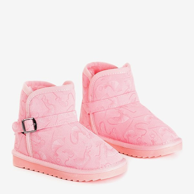 Pink children's snow boots with buckle Jereni - Footwear